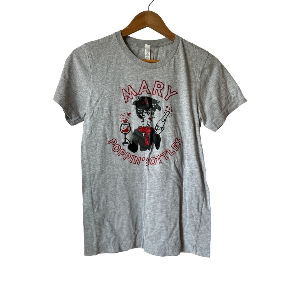 Mary‎ Poppin Bottles T-Shirt Size Small 90%Cotton 10%Polyester Gray
